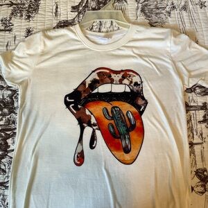 Western Graphic Tee with Cactus Design